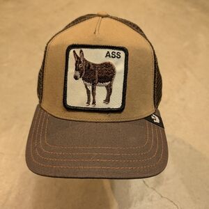 NWOT Goorin Bros Ass Donkey Tan Brown Trucker Hat Mens OSFA Snapback